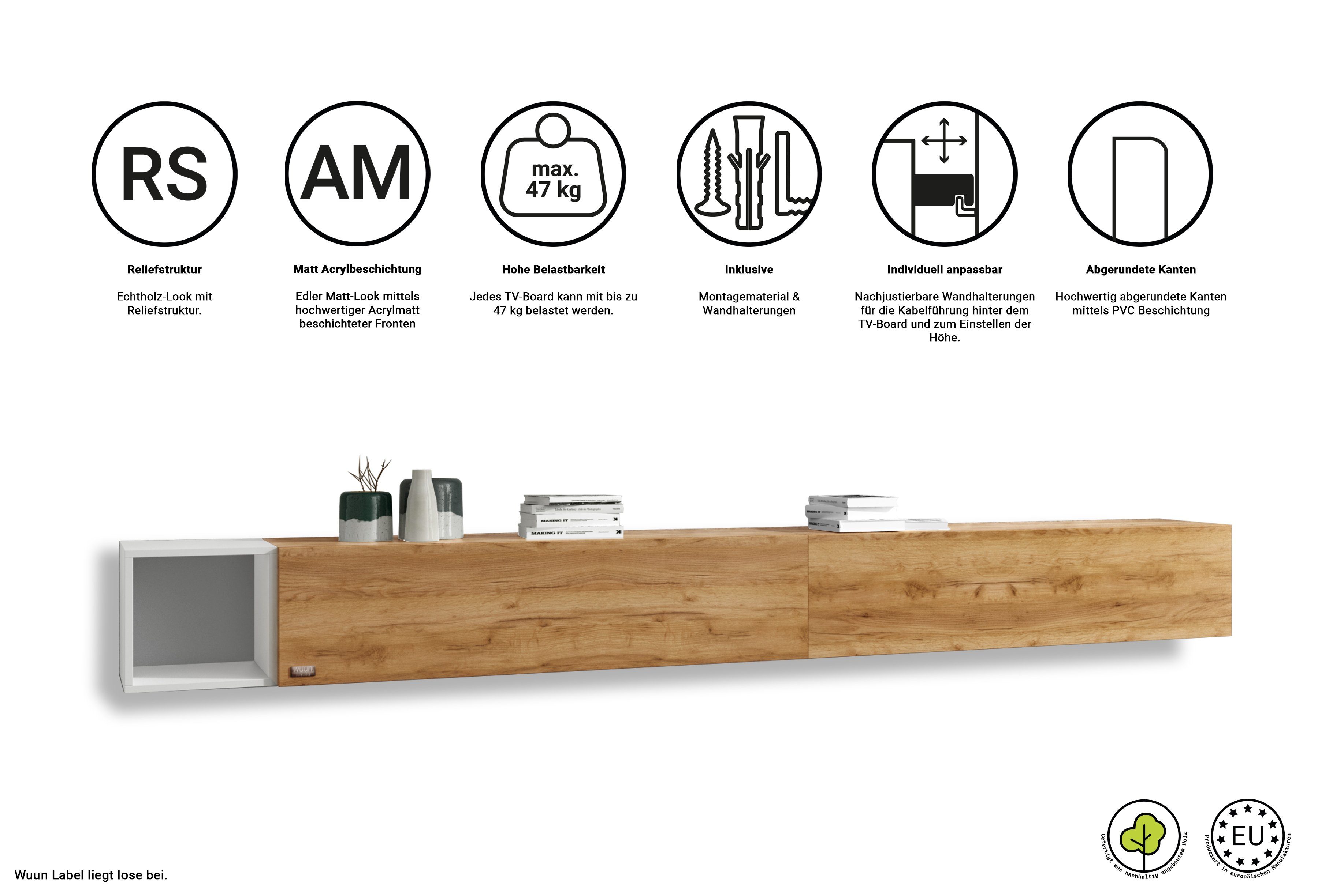 Wuun TV-Board Wuun® Somero Lowboard Tv-Board Wohnwand SW6