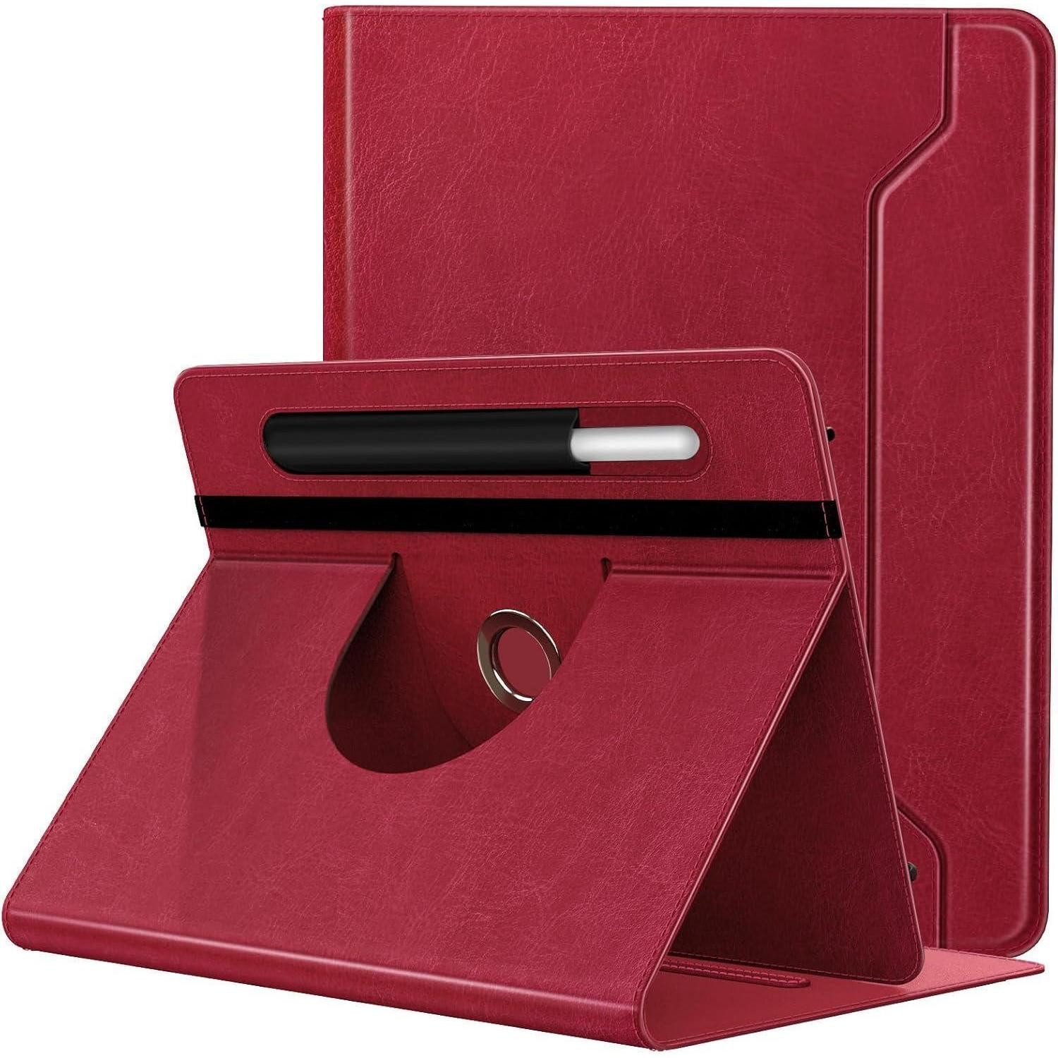 LuxusKollektion Tablet-Hülle Hülle Universal Tablet 10 11 Zoll 360 Ständer Stifttasche Vintage Rot