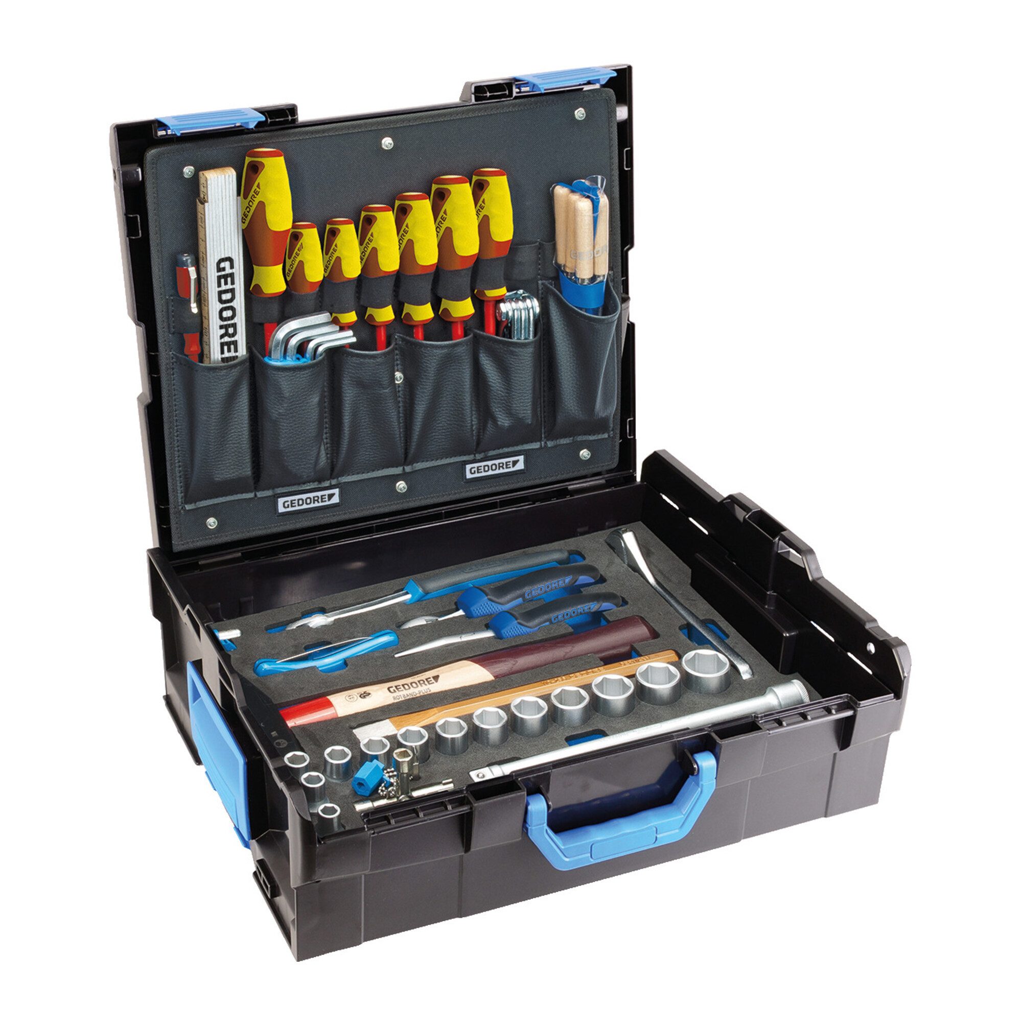 Gedore Sortimentskasten Gedore Werkzeugkoffer L-BOXX 136, Set 58-teilig, gefüllt, Werkzeug für