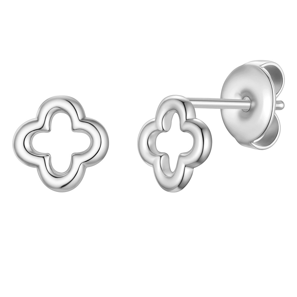 Glanzstücke München Single-Ohrstecker Kleeblatt silber