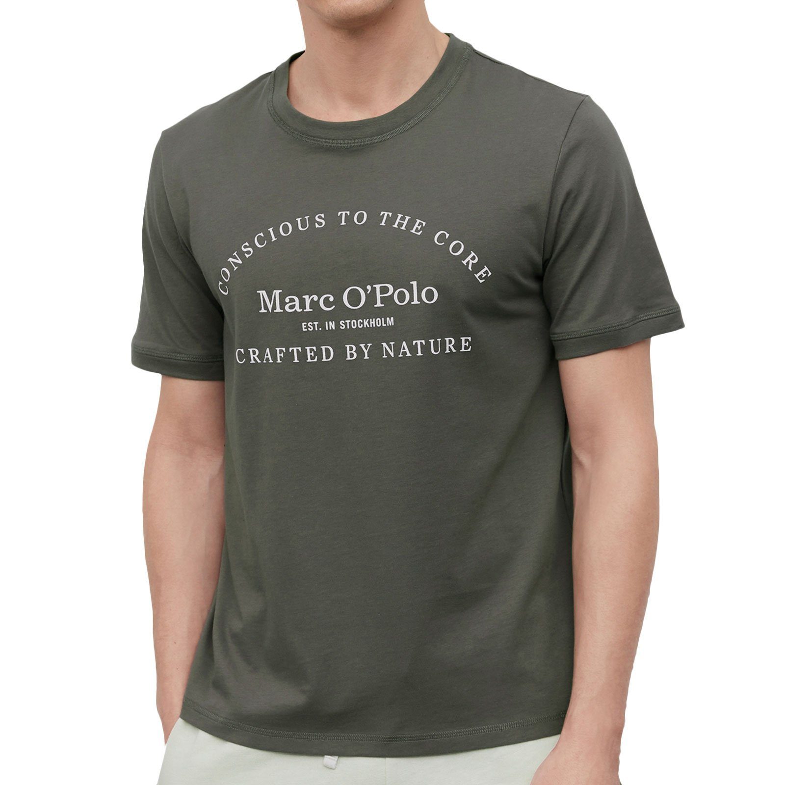 Marc O'Polo graphit 207 mit Shirt Crew-Neck T-Shirt O'Polo großem Aufdruck Marc