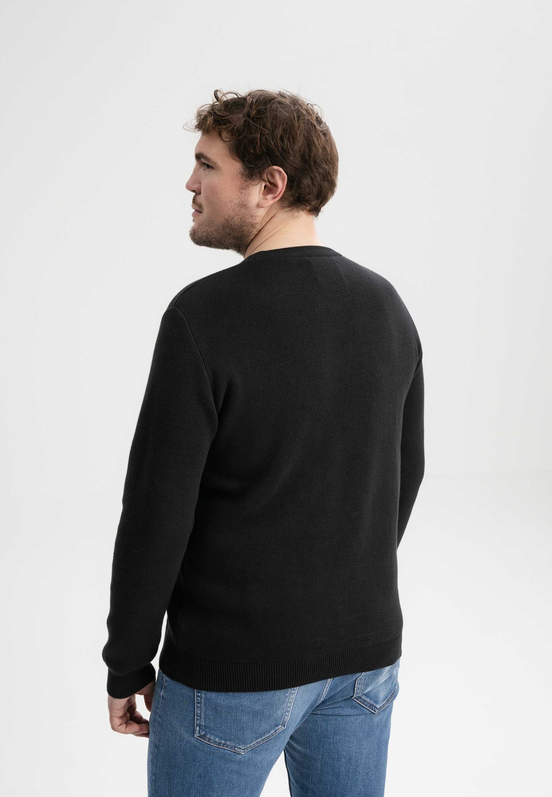 MELA Strickpullover Jacquard Strickpullover Style MANAV Rippbündchen