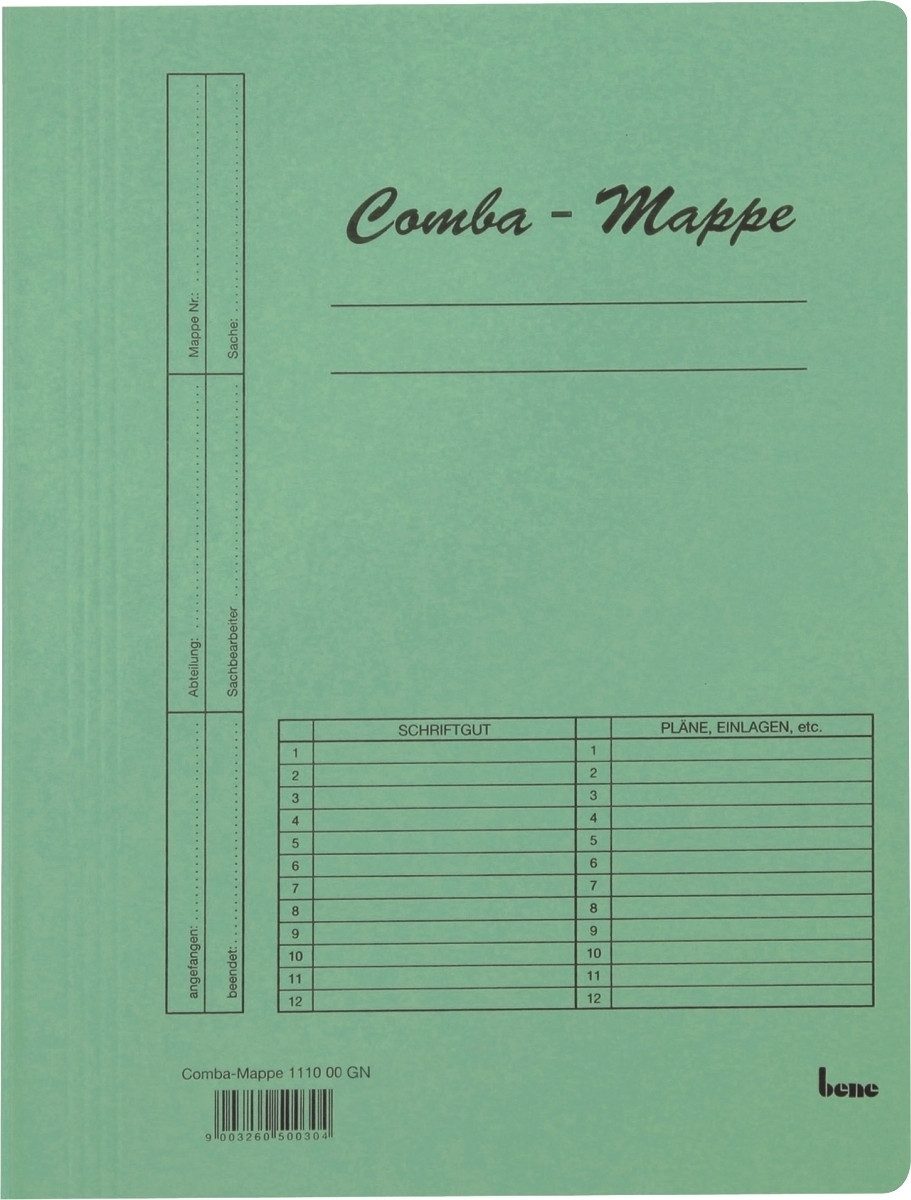 Hefter Combamappe A4 Karton 250g/qm grün
