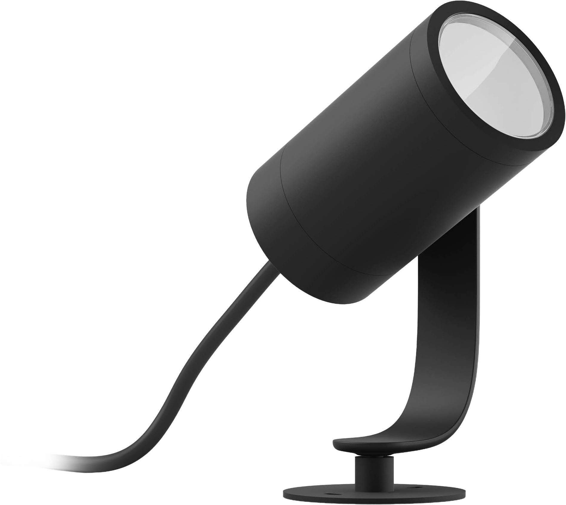 Philips Hue Smarte LED-Leuchte White & Color Ambiance Lily Spot 1 flg. Schwarz Basis-Set, Abschaltautomatik, Bluetooth, CCT - über Fernbedienung, Dimmfunktion, Farbsteuerung, Farbwechsel, Leuchtdauer einstellbar, Memoryfunktion, Nachtlichtfunktion, RGB, Smart Home, Timerfunktion, dimmbar über Fernbedienung, erweiterbar, mehrere Helligkeitsstufen, LED wechselbar, RGB, Outdoor Niedervolt-System inkl. Netzteil