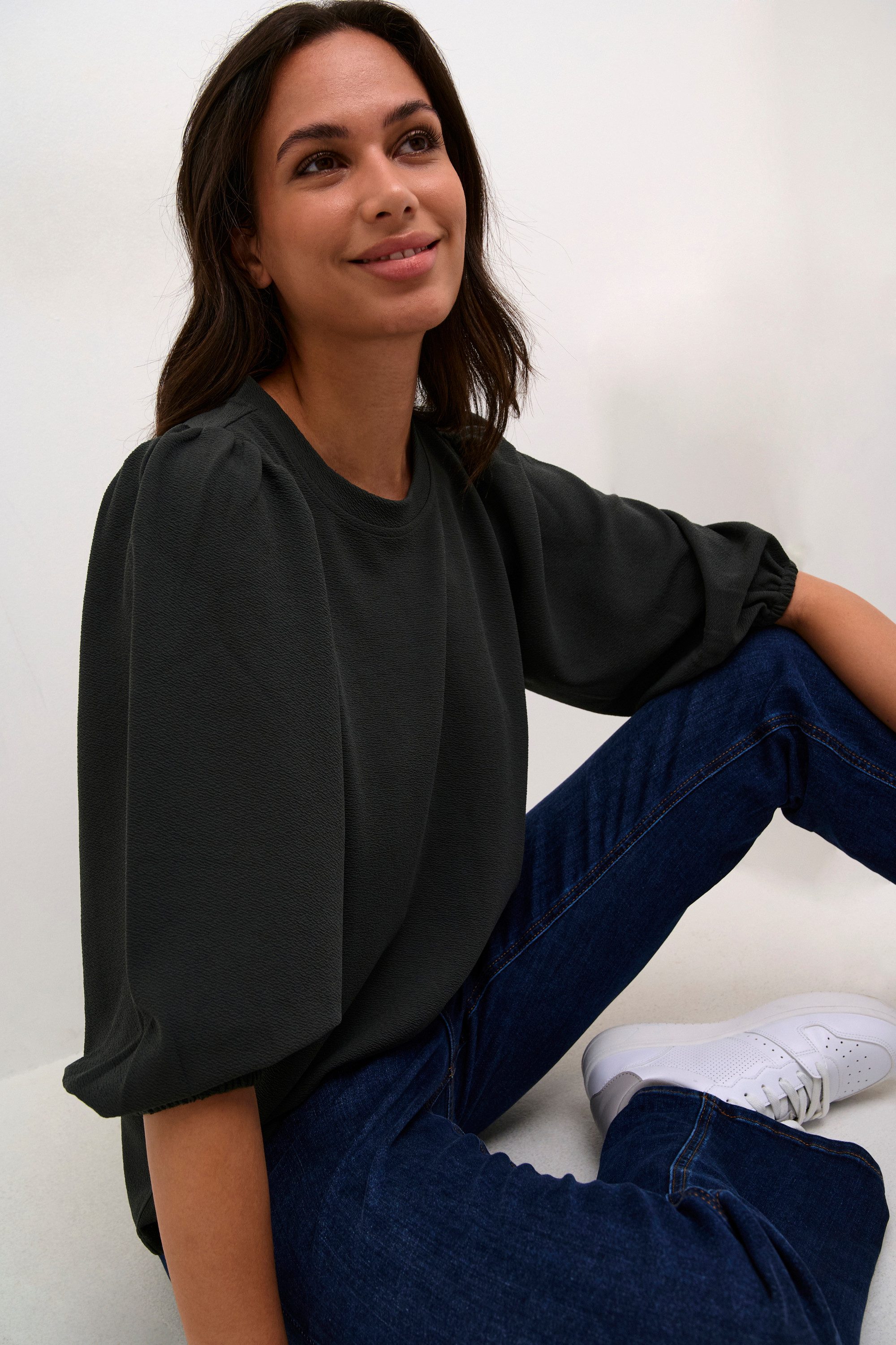 KAFFE Langarmbluse Langarm-Shirt KAjanne