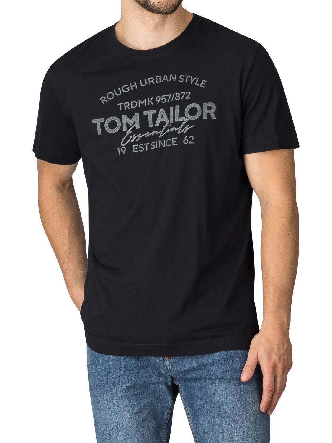 TOM TAILOR T-Shirt Herren Printshirt Regular Fit (Vorteilspack, 4-tlg) Kurzarm Tee Shirt mit Rundhalsausschnitt aus 100% Baumwolle – Bild 5 von 5