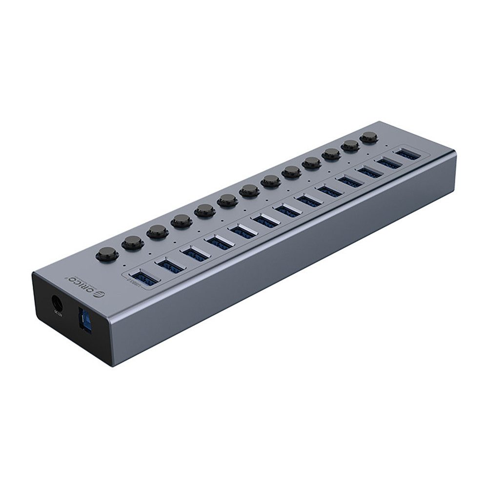 ORICO USB-Hub Verteiler HUB (13-in-1, 13 Ports, USB 3.0, Einzelschalter, Netzteil)