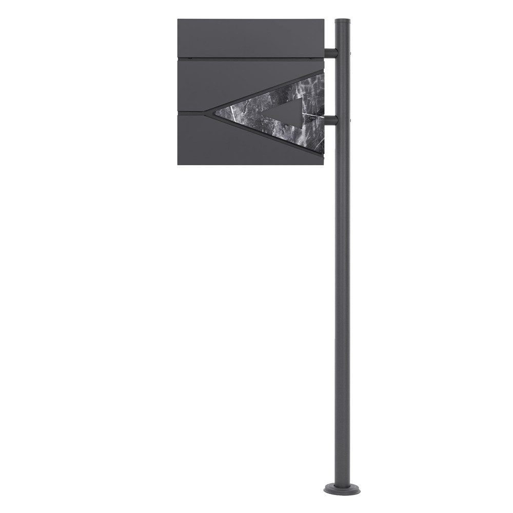 ML-DESIGN Standbriefkasten Briefkasten Postkasten mit Zeitungsfach, inkl. Standfuß, Briefkastenanlage mit Ständer Anthrazit 120cm Mailbox mit Pfosten