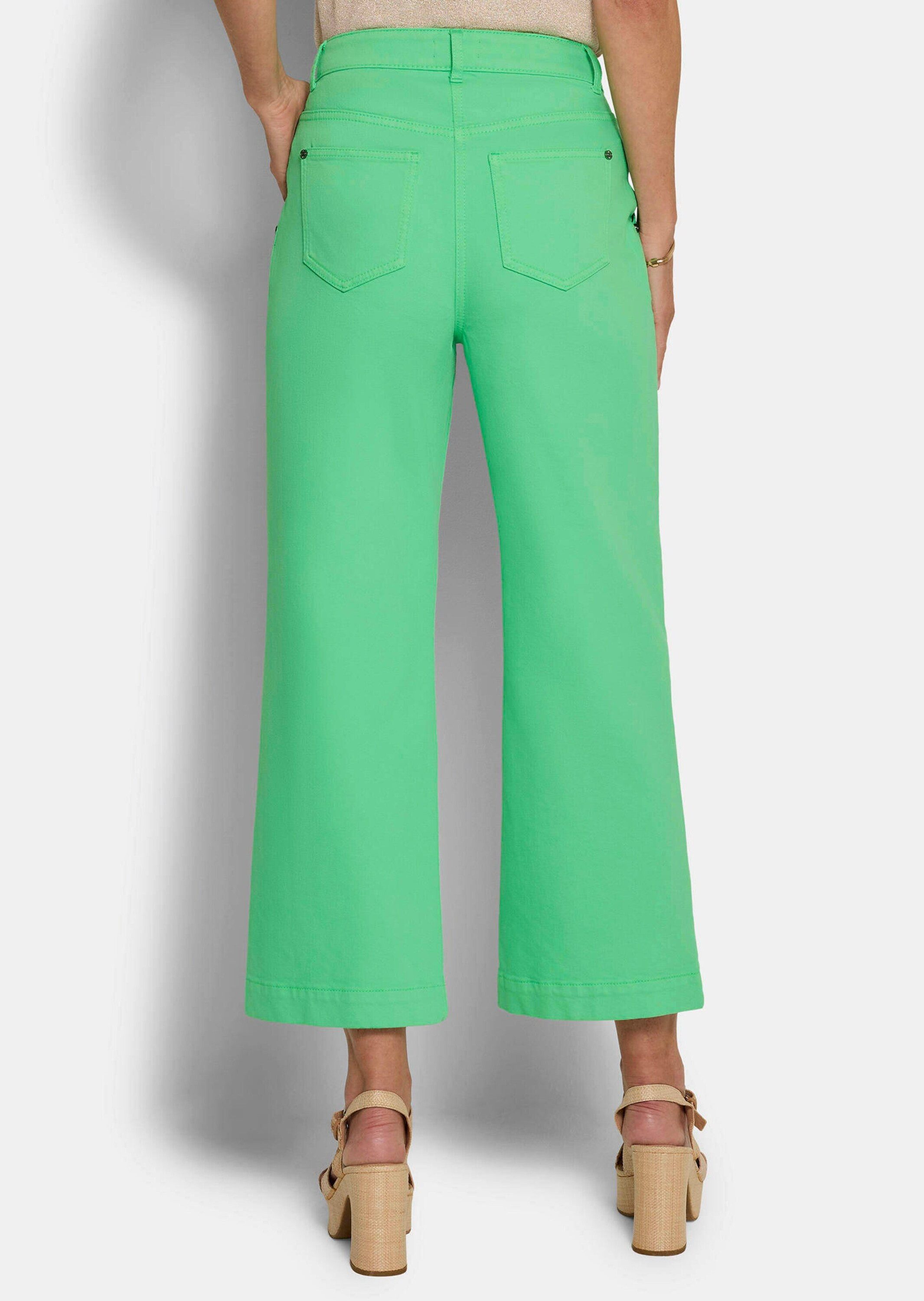 GOLDNER Bequeme Jeans Jerseyhose mit Biesen Baumwollhose mit Formbund, Eingriffstaschen und 7/8-Länge