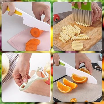 GOOLOO Kinderkochmesser 8-teiliges Kinder-Küchenmesser-Set zum Schneiden und Kochen, für Kleinkinder, Schneiden und Kochen von Obst oder Gemüse