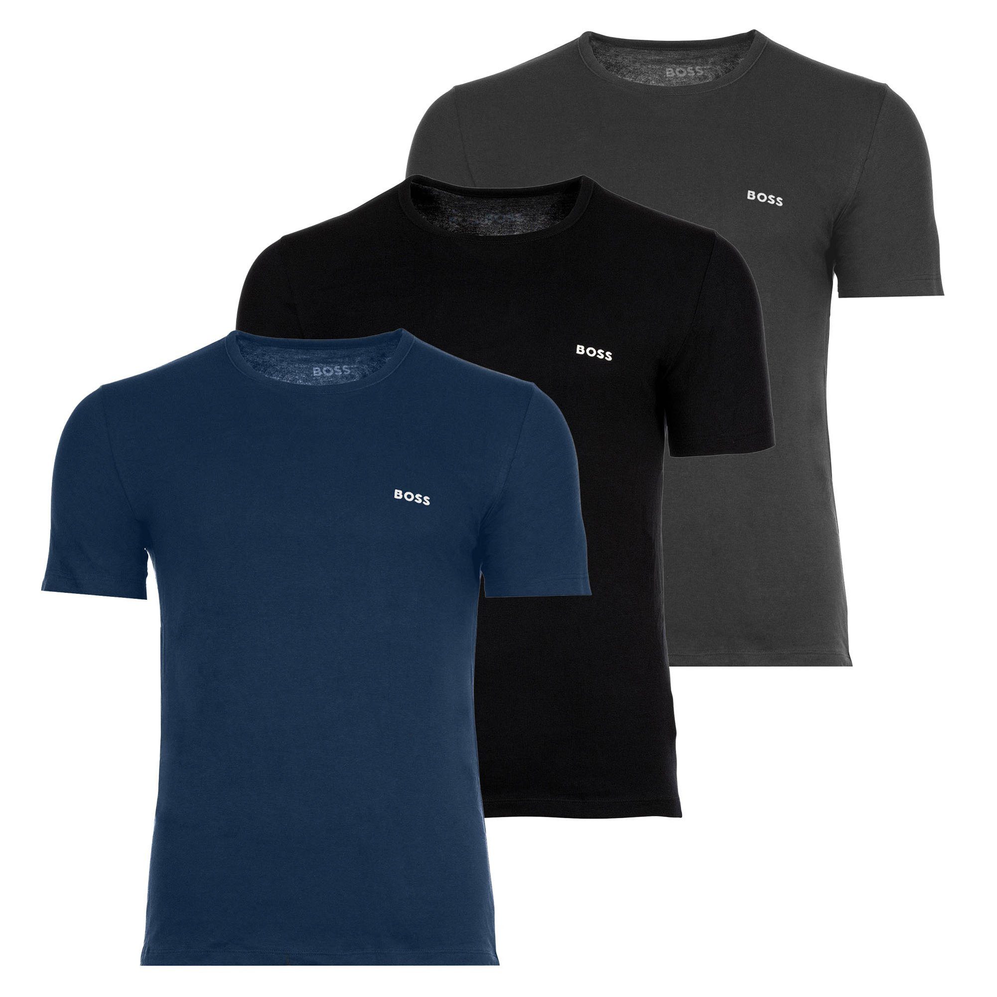 BOSS T-Shirt Herren T-Shirt 3er Pack Baumwolle (Packung, 3er Pack)