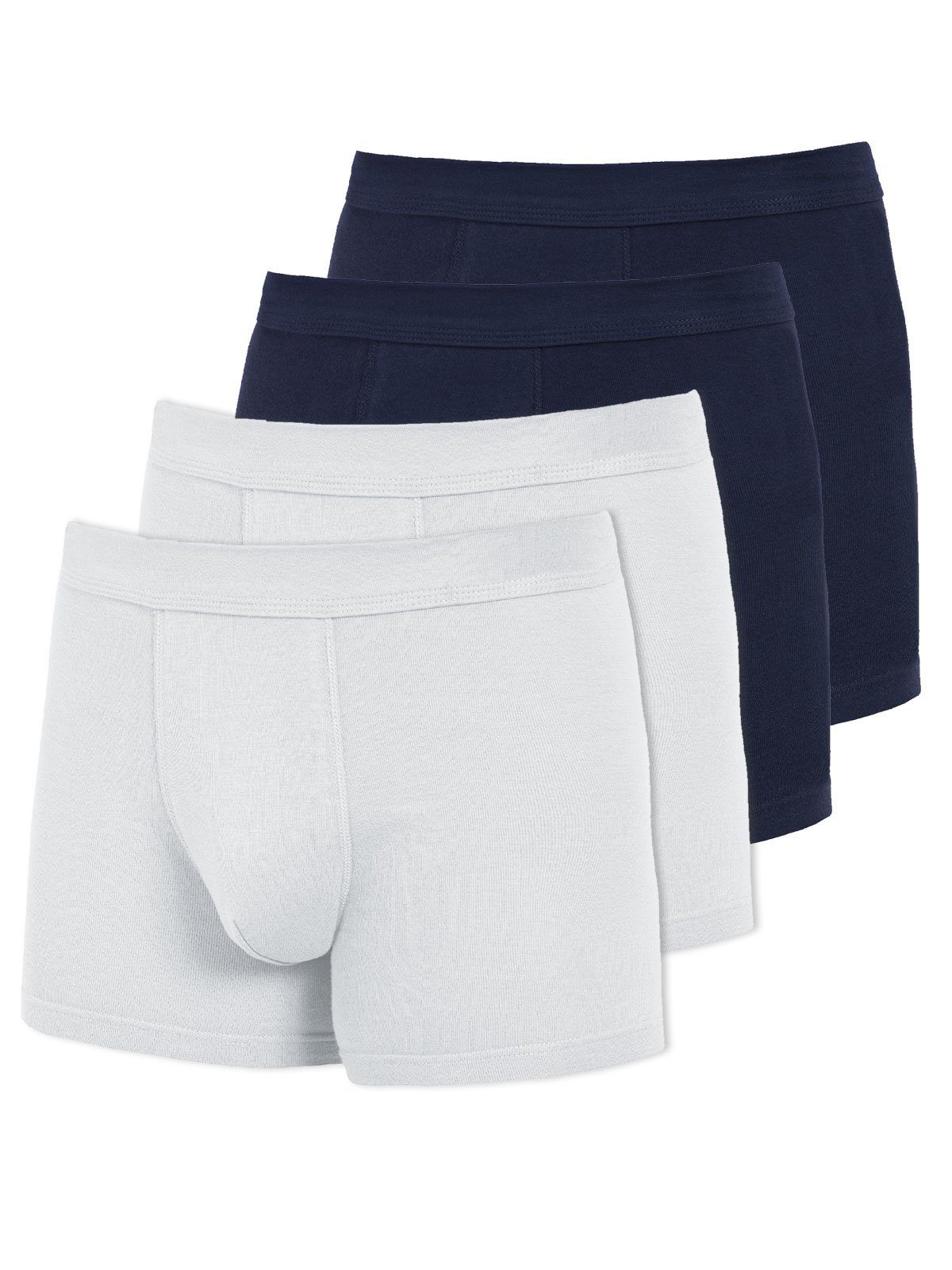 (Spar-Set, KUMPF navy Pants - Retro Herren Pants 4-St) 4er Sparpack weiss Bio Cotton