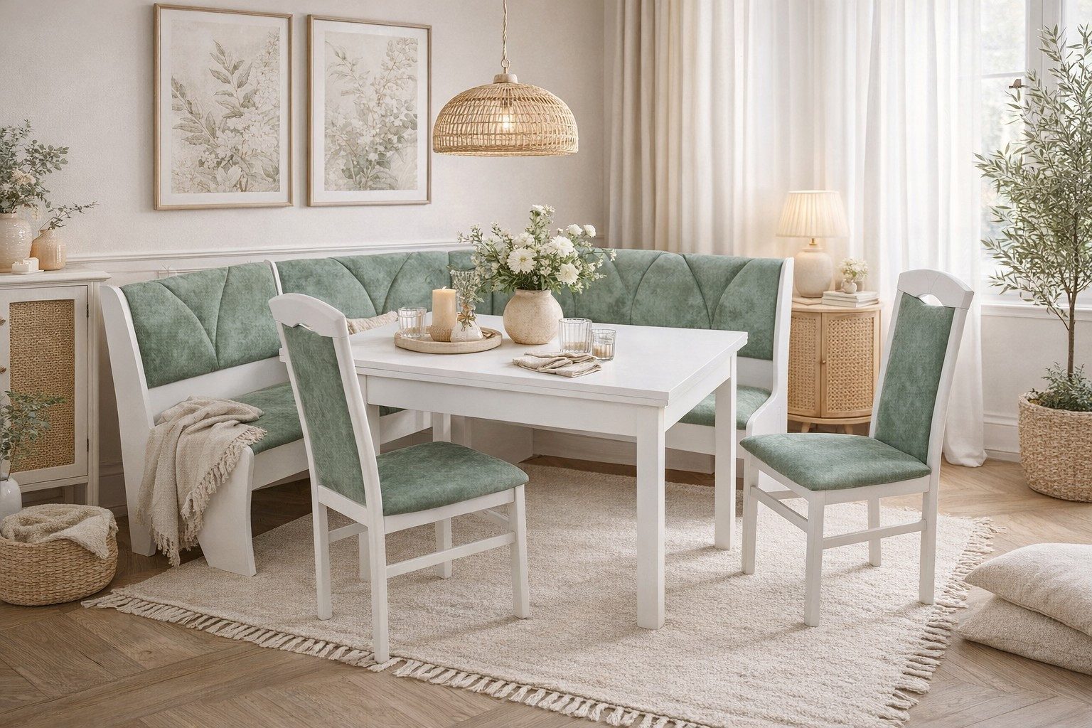 moebel-direkt-online Sitzgruppe 4teilige Eckbankgruppe, (Spar-Set, 4teiliges Set)