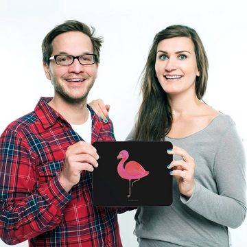 Mr. & Mrs. Panda Mauspad Flamingo Classic - Schwarz - Geschenk, stolz, Arbeitszimmer, Einzigar (1-St), rutschfest