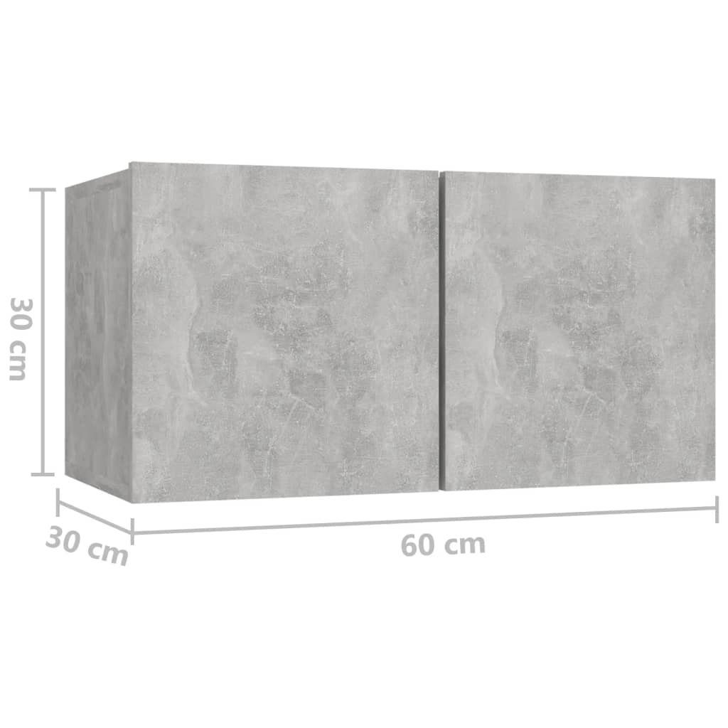 furnicato TV-Schrank TV-Hängeschränke 2 Stk. Betongrau cm 60x30x30