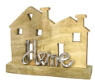 Haushalt International Deko-Schriftzug XL Dekoelement mit silberner Schrift „Home“ oder "Love", aus Holz und Metall