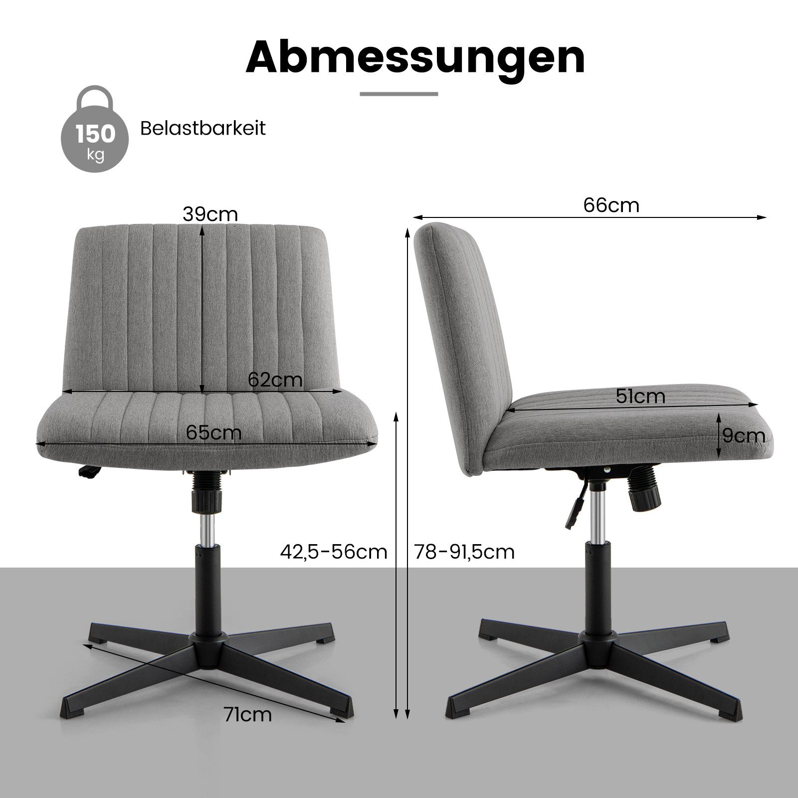 KOMFOTTEU Bürostuhl, drehbarer Schreibtischstuhl mit breiter günstig online kaufen