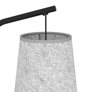 EGLO Stehlampe ALSAGER, ohne Leuchtmittel, Standleuchte, Metall in Schwarz, graues Filz, E27 Fassung, 170 cm