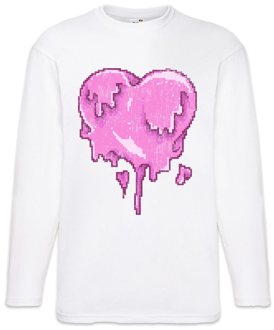Langarmshirt Pixel Melting Heart Langarm T-Shirt Pixel Herz Love Liebe Gamer Gaming