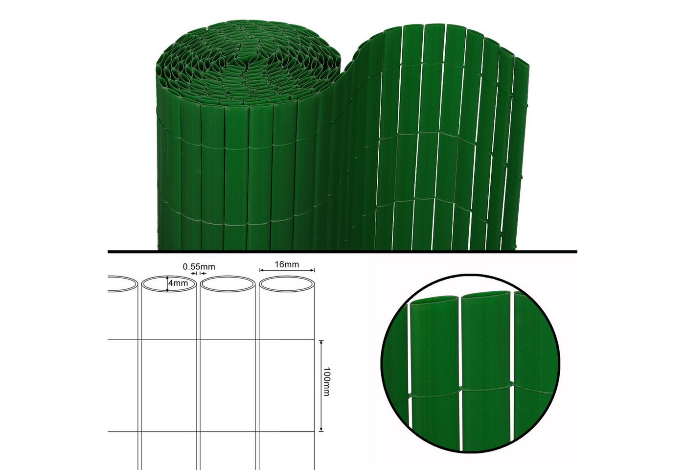 Thumbnail - Clanmacy Balkonsichtschutz Balkonsichtschutz PVC Sichtschutzmatte Sichtschutzzaun für Garten Sichtschutz, Wind-, Sonnens...