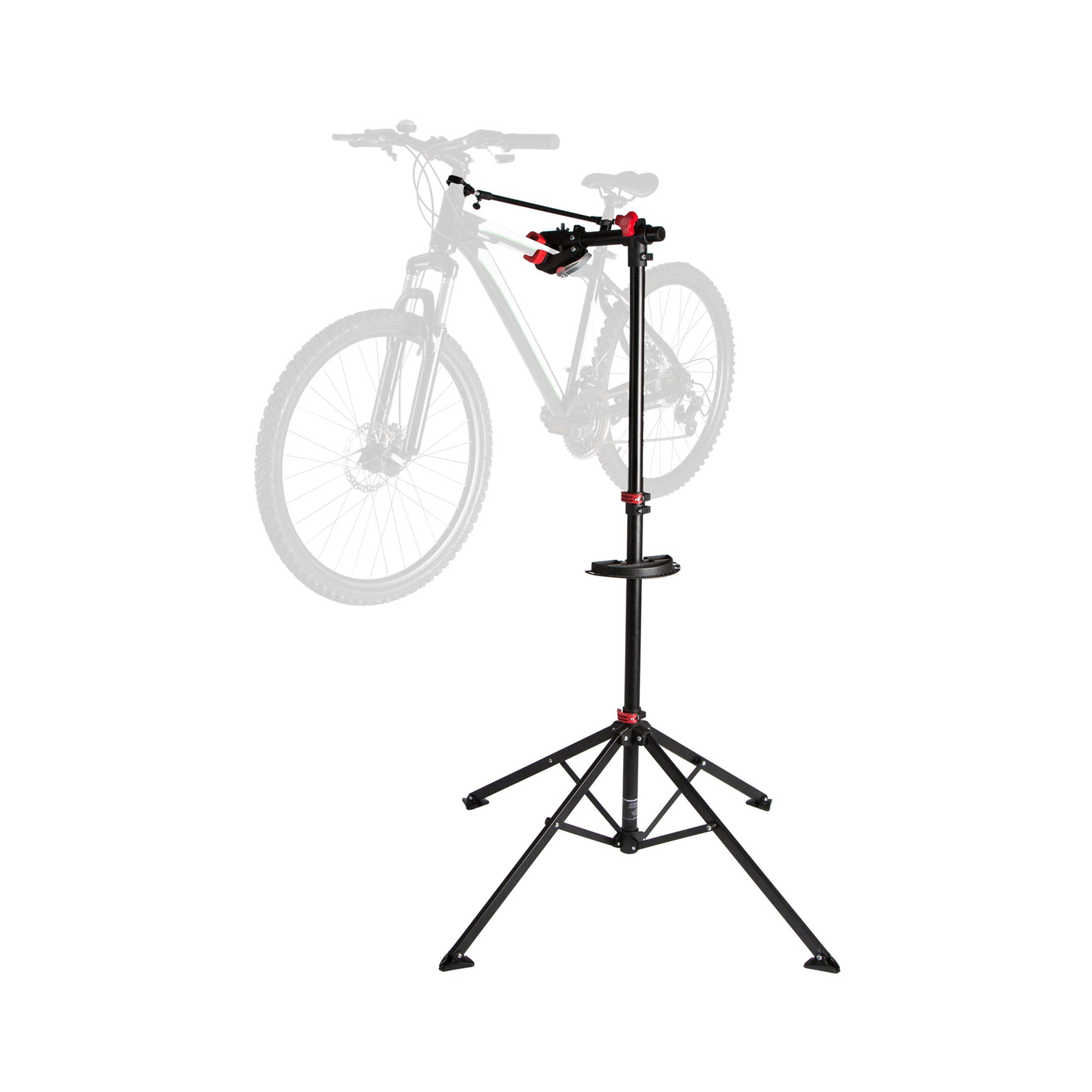 Zoomyo Fahrrad-Montageständer Fahrradmontageständer (Semi-Profi, MTB E-Bike  Ständer, für Fahrräder bis 30 kg, Fahrrad Reparatur Ständer), mit  Werkzeugschale und Teleskoparm, schnell aufzubauen