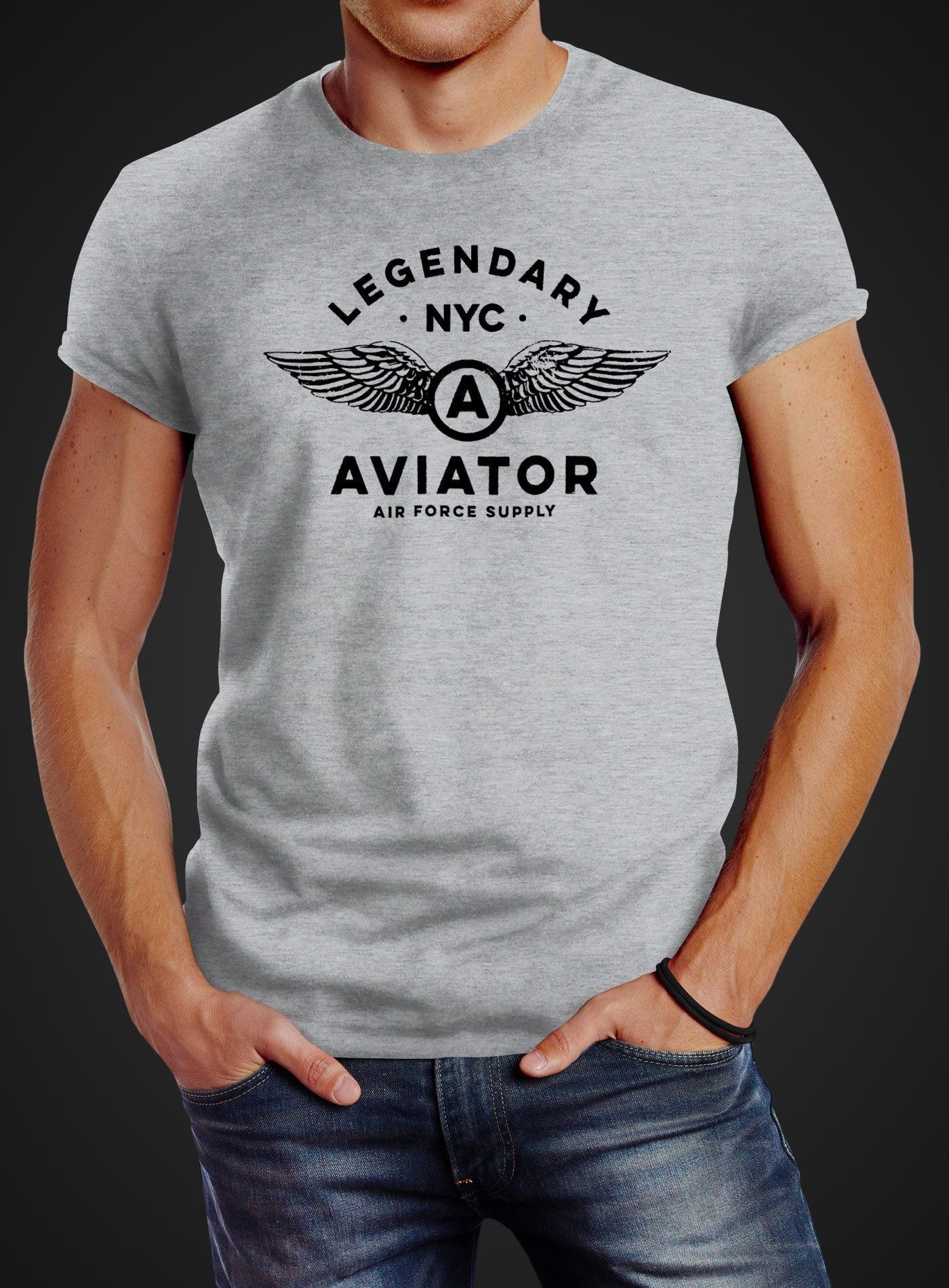 Neverless Print-Shirt Herren T-Shirt Legendary NYC günstig online kaufen