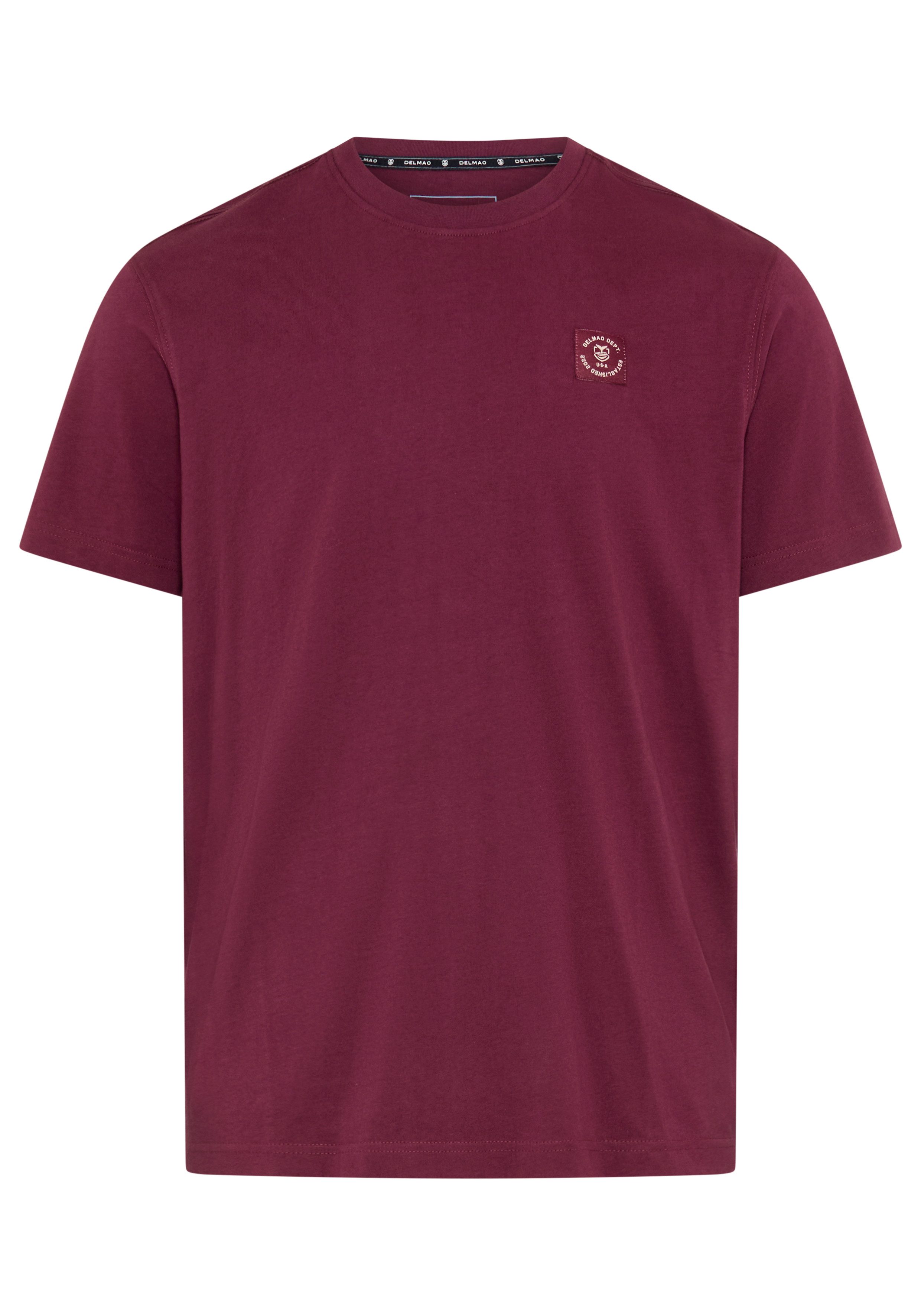 DELMAO Rundhalsshirt Kurzarm, Regular Fit, basic, aus 100% Baumwolle