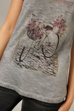 Aniston CASUAL T-Shirt mit Glitzersteinchen verzierter Frontdruck