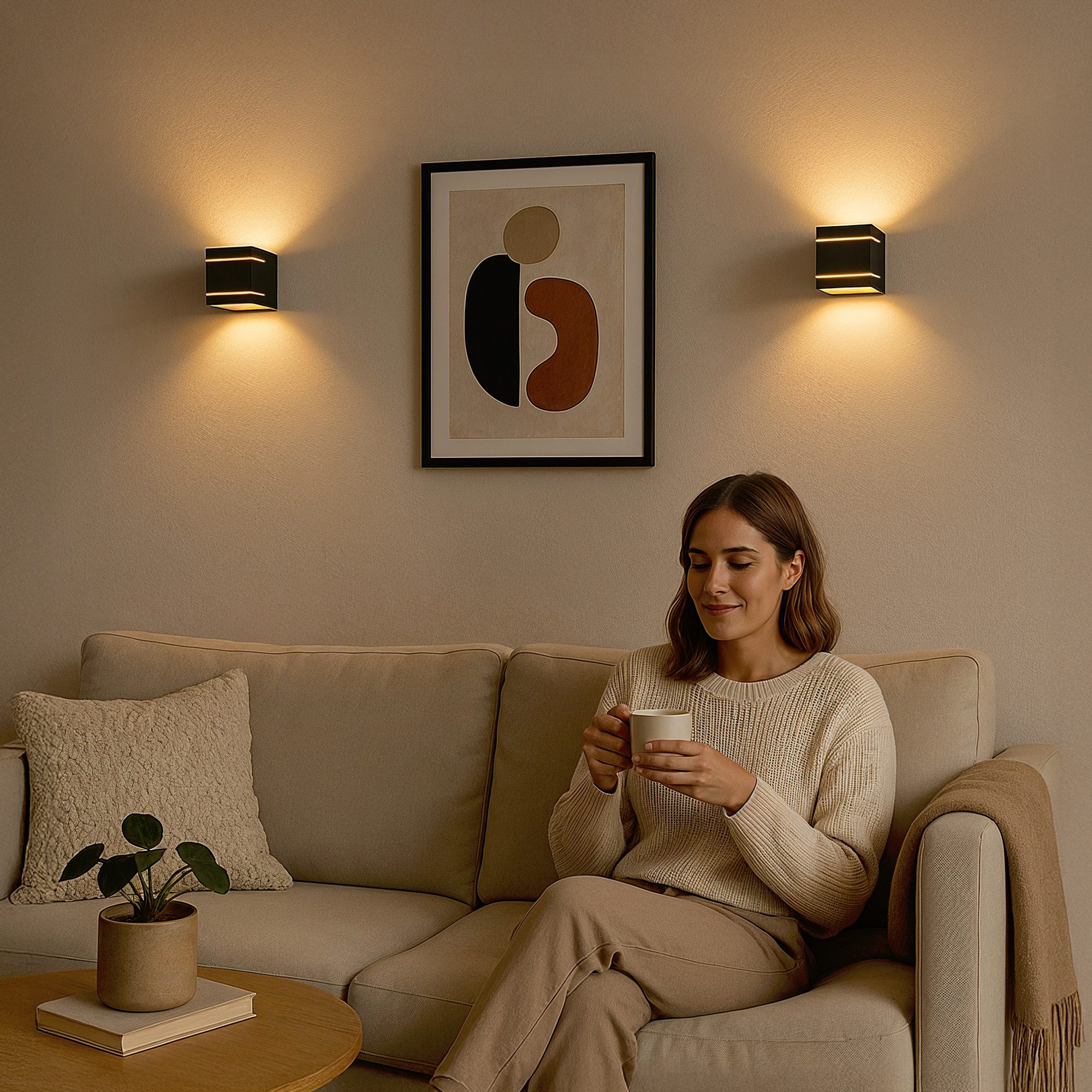 SSC-LUXon LED Wandleuchte Wandstrahler KOURA DUO Up & Down schwarz G9 3W warmweiß Glühbirne, Warmweiß