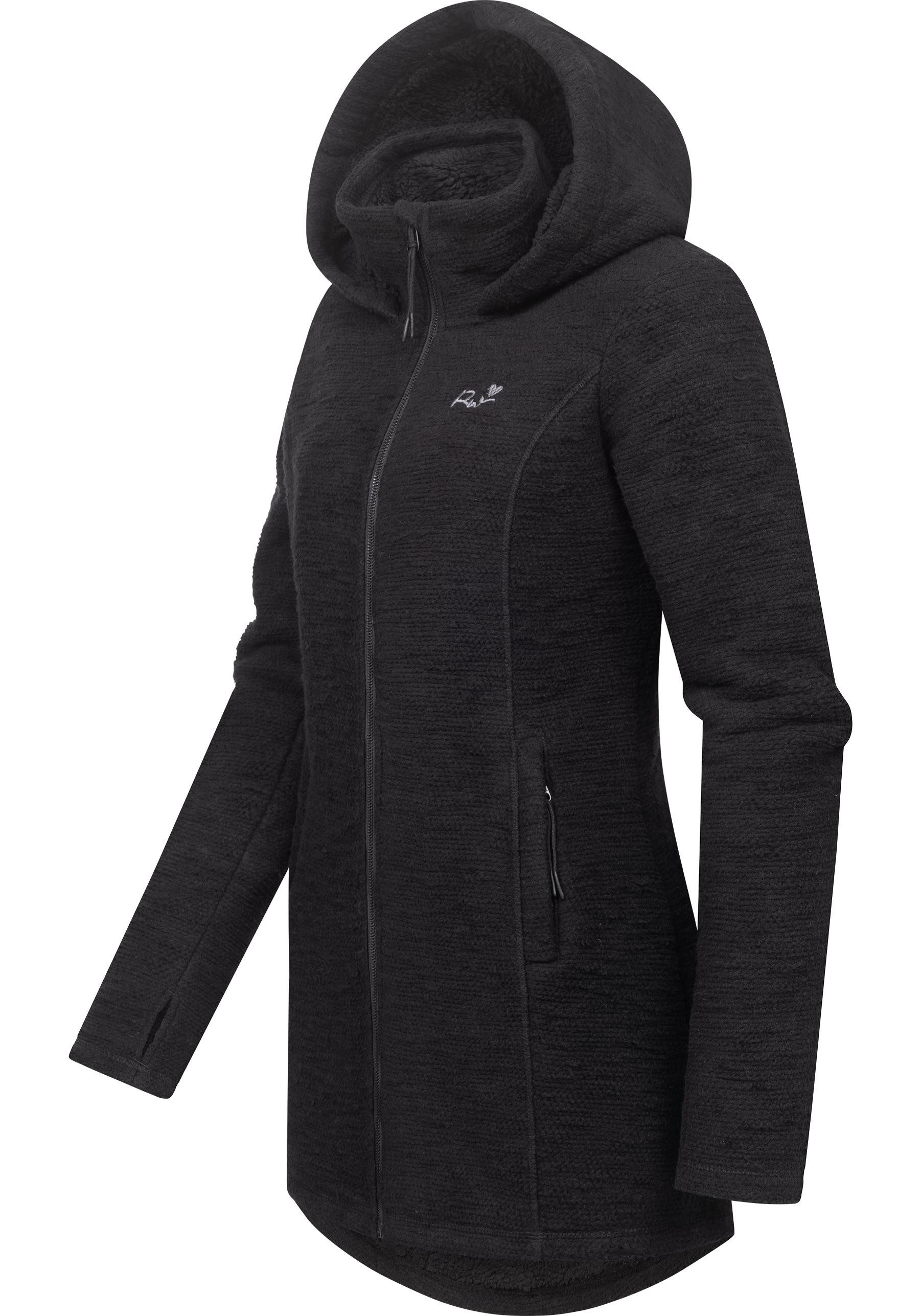 Ragwear Longstrickjacke Leysha Melange Sportliche Kapuzenjacke in melierter Strick-Optik