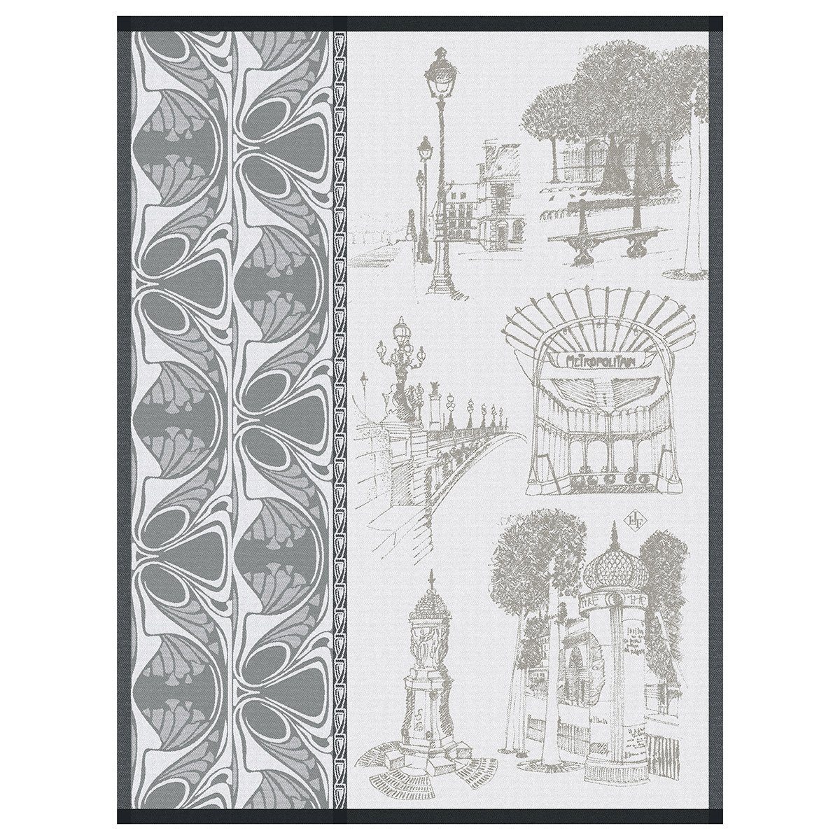 Le Jacquard Francais Geschirrtuch Geschirrtuch Carnet De Paris Bitume 60x80 cm, (1-tlg., 1 x Geschirrtuch), jacquard-gewebt