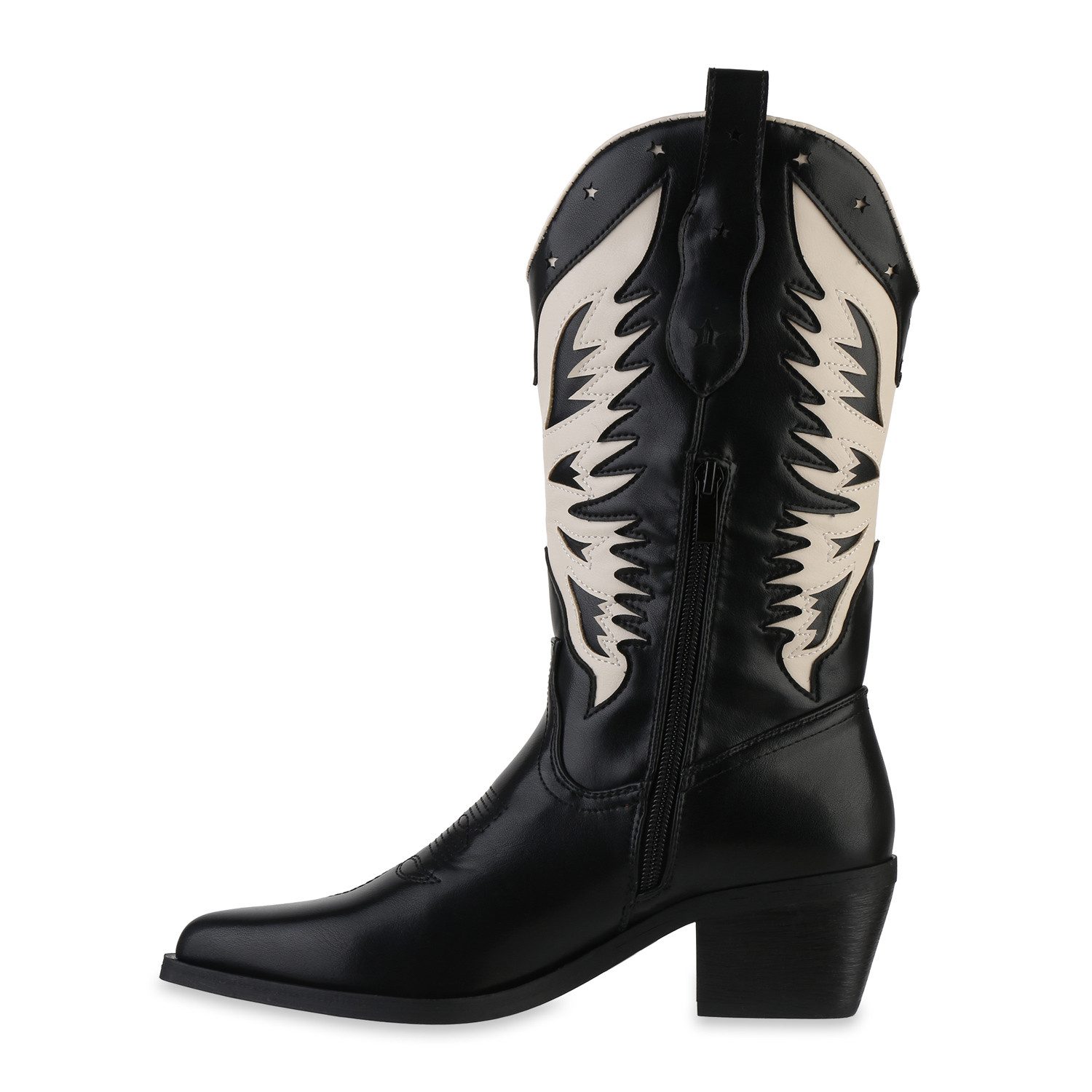 VAN HILL 841894 Cowboystiefel Damen Cowboystiefel Stiefel Spitze Stickereie günstig online kaufen