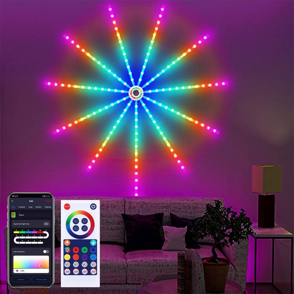 LED Stripe Smart Feuerwerk, WIFI, RGB, Musik Sync, für TV Wand Weihnachten