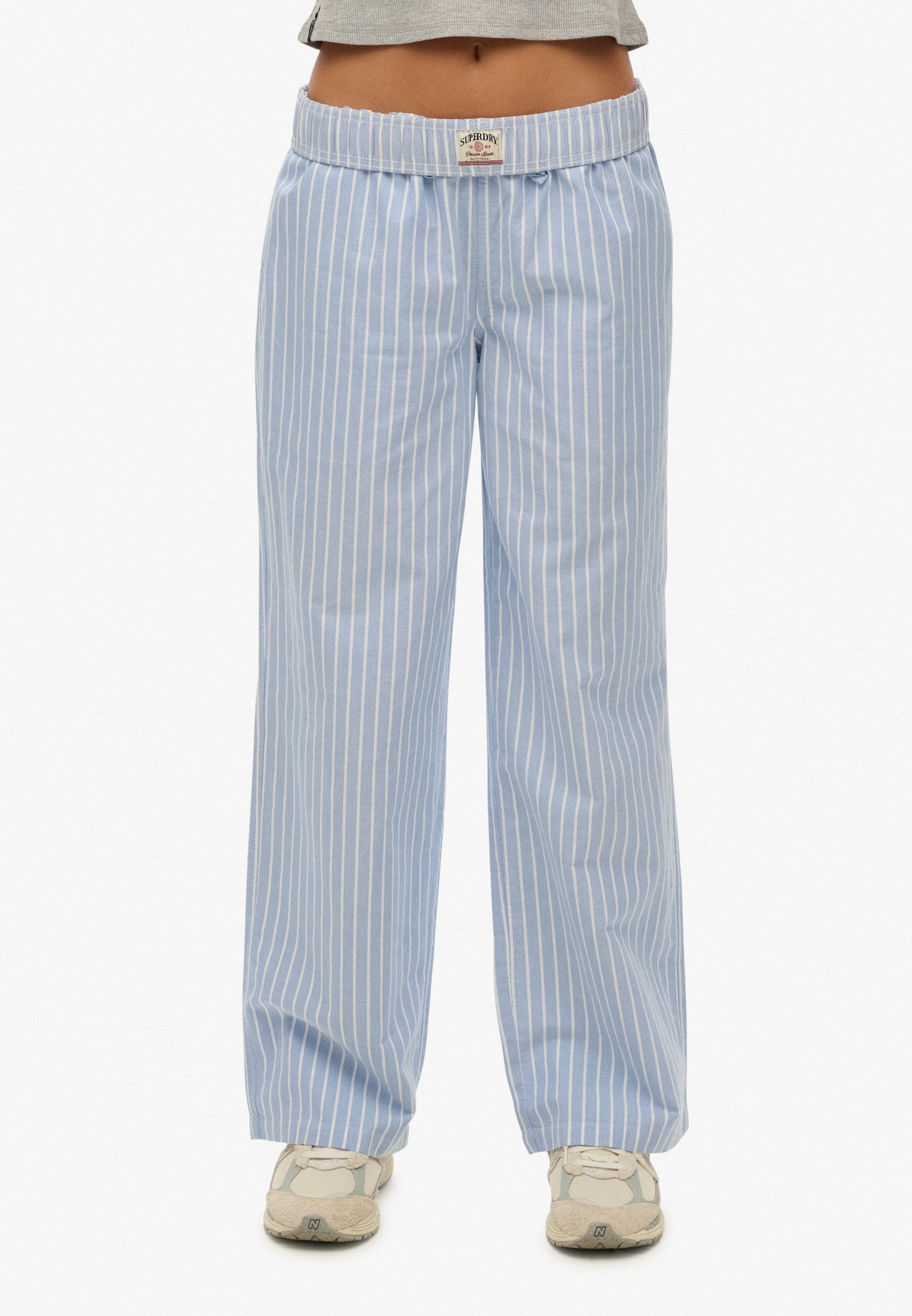 Superdry Cargohose COTTON STRIPE ELASTIC TROUSER aus Baumwolle und Jersey, Relaxed Fit, gestreifte Optik