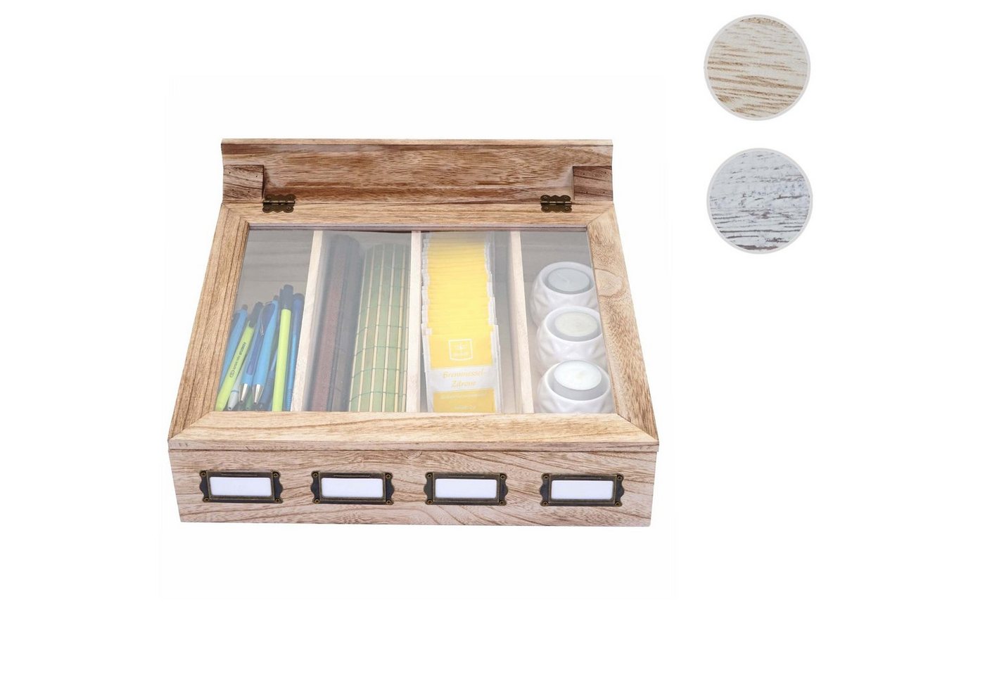 Thumbnail - MCW Aufbewahrungsbox MCW-C25-b, Integriertes Sichtfenster, 4 Fächer, Mit Etikettenhaltern