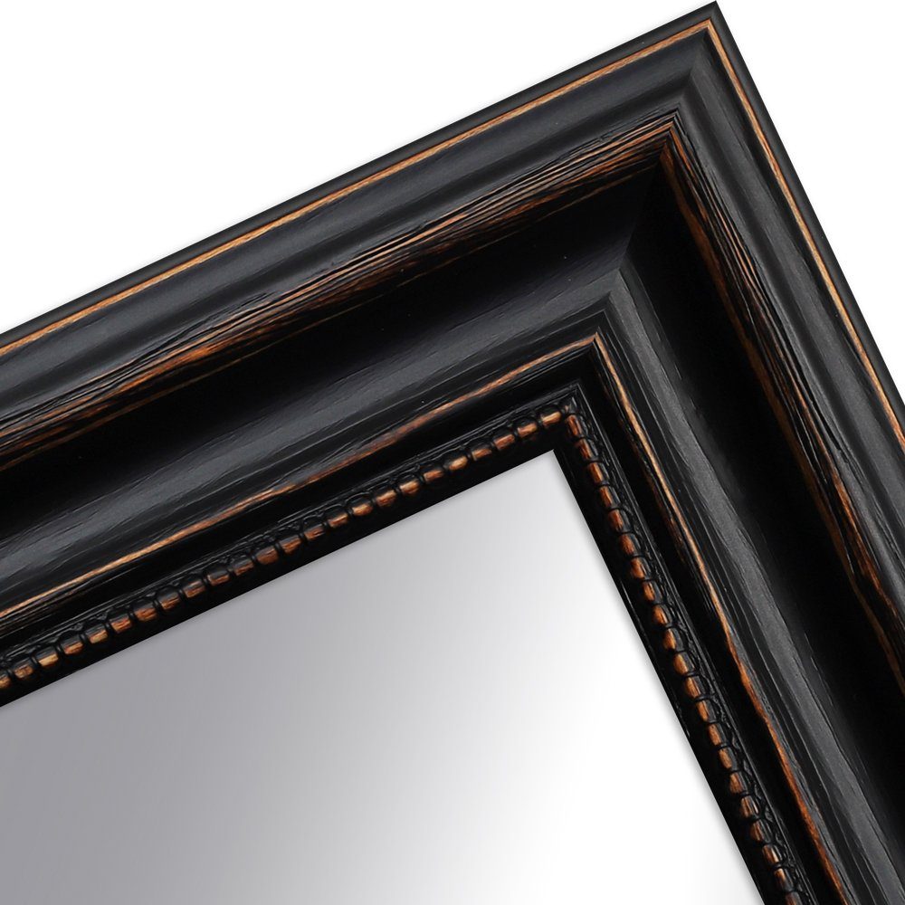 WANDStyle Wandspiegel H550, Schwarz, aus Massivholz im Antik Stil günstig online kaufen