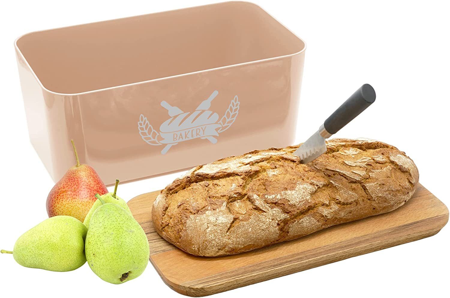 (1-tlg), puder Brotdose cm Eckige mit 36x21 Deckel Kunststoff, Brotkasten, Lashuma