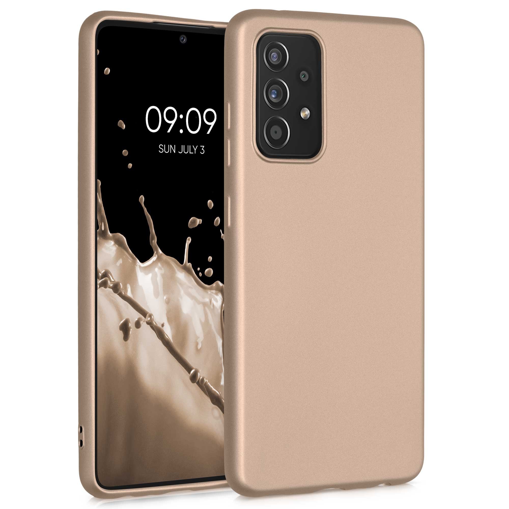 kwmobile Handyhülle Handyhülle für Samsung Galaxy A52 / A52 5G / A52s 5G Hülle, Silikon Case metallisch schimmernd - Schutzhülle Cover
