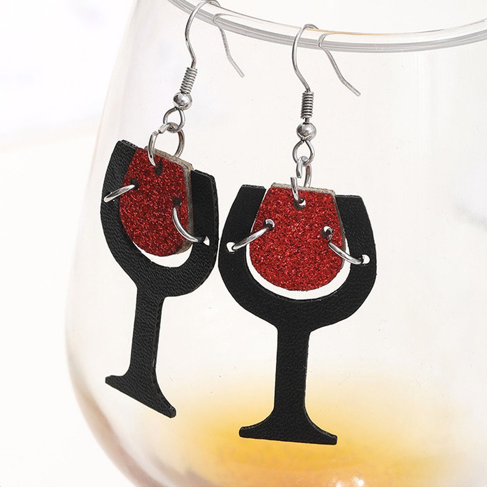 Valentinstag-Weinbecher-Ohrringe, Romantische Paar Ohrhänger Ohrringe Bezaubernde Blusmart