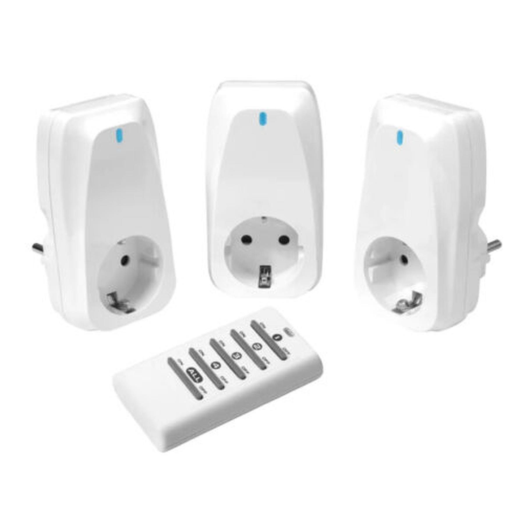 Steckdose Vivanco® Funksteckdosen Set mit Fernbedienung 1150W 3er