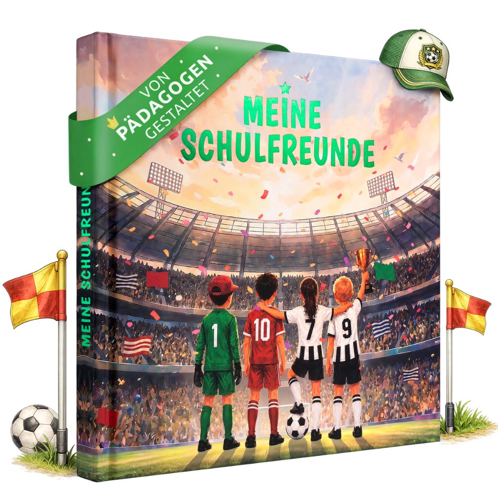 Eulentaler Freundebuch Junge (Schule) I von Pädagogen gestaltet, Autos, Monstertrucks & Goldprägung, Geschenk für Schulkinder
