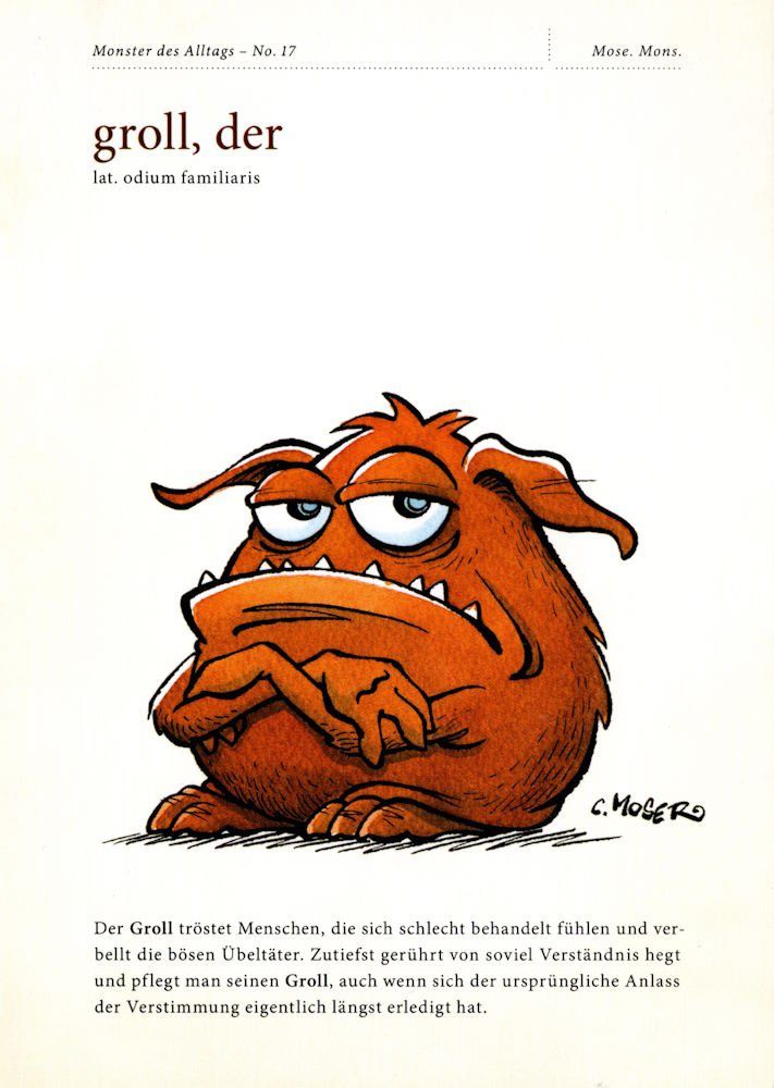 Postkarte "Monster des Alltags - No. 17: groll, der"