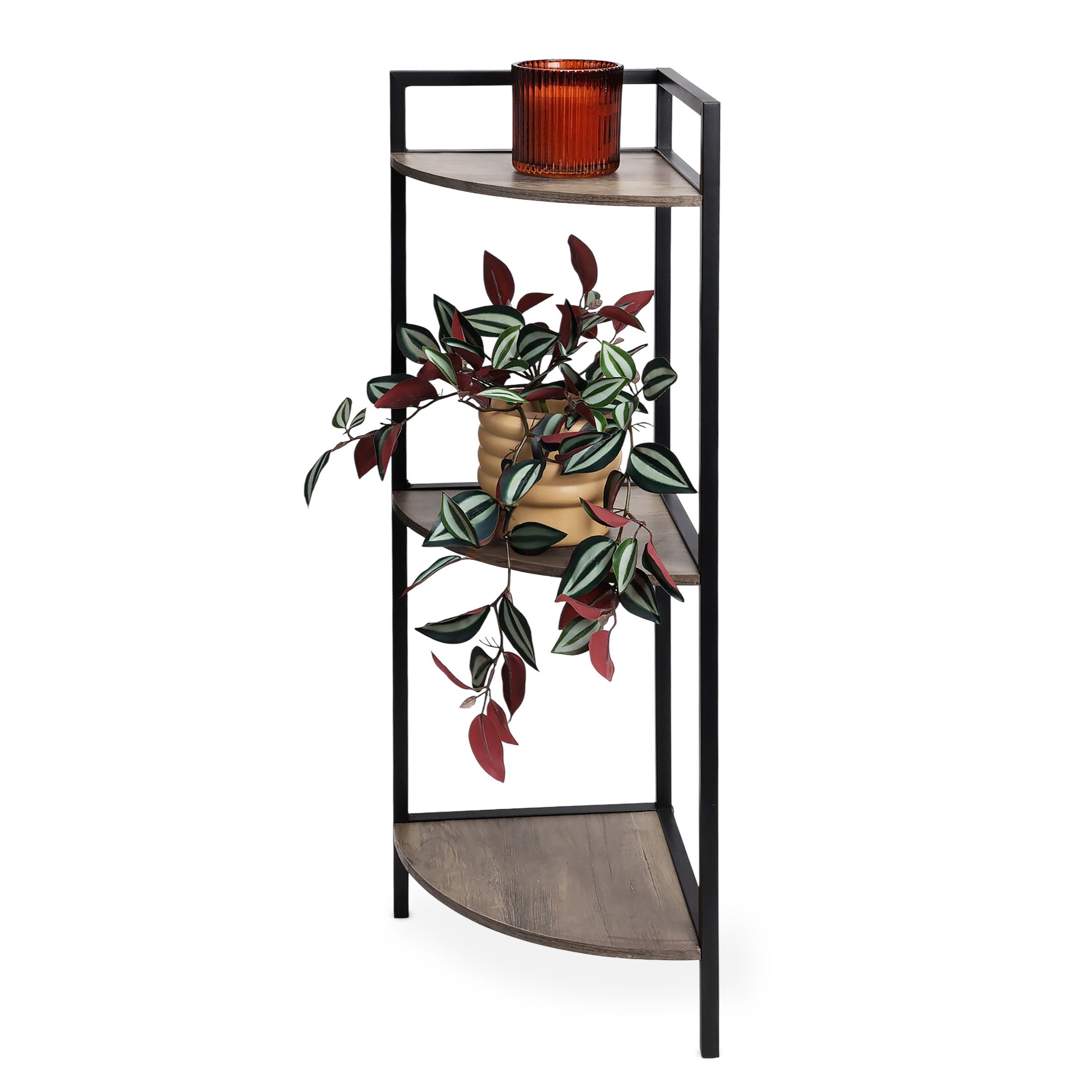 Spetebo Eckregal Standregal freistehend mit 3 Ablagen aus Holz, Anzahl 1-tl günstig online kaufen