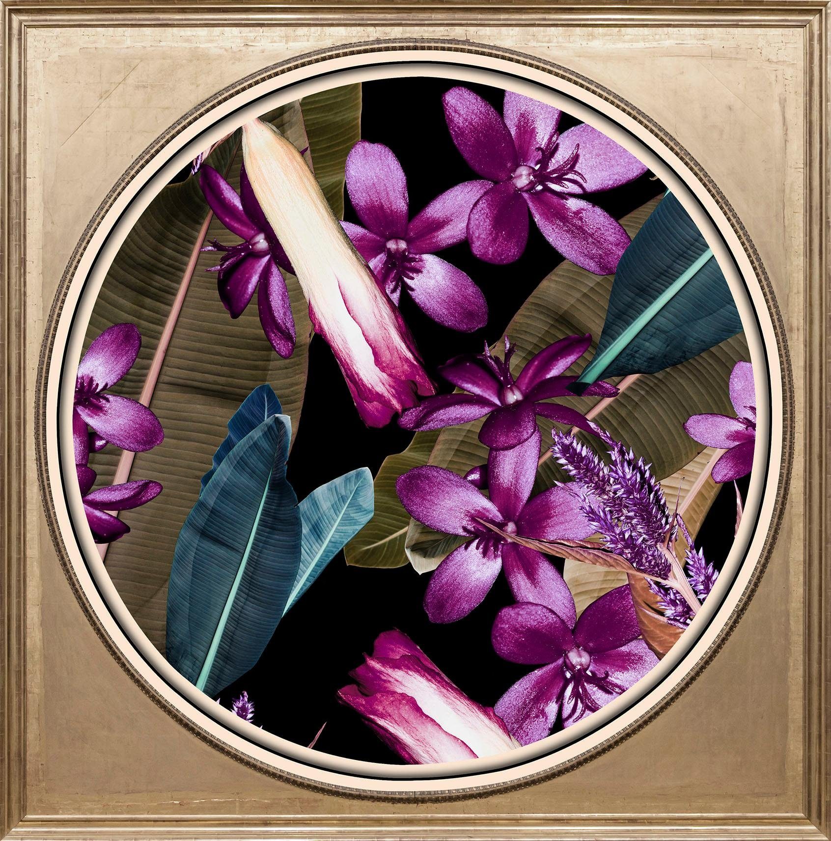 queence Acrylglasbild Tropische Blüten