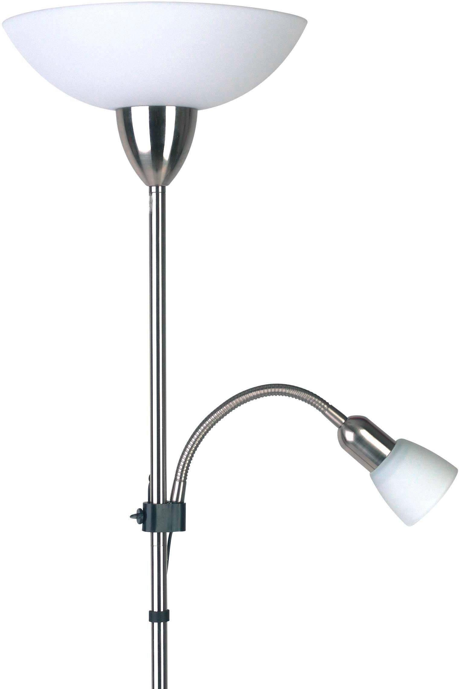 Brilliant Stehlampe Darlington, Lampe Darlington Deckenfluter Lesearm eisen/weiß  1x A60, E27, 60W, g, HÖHE DES FLUTERS - 1,78m