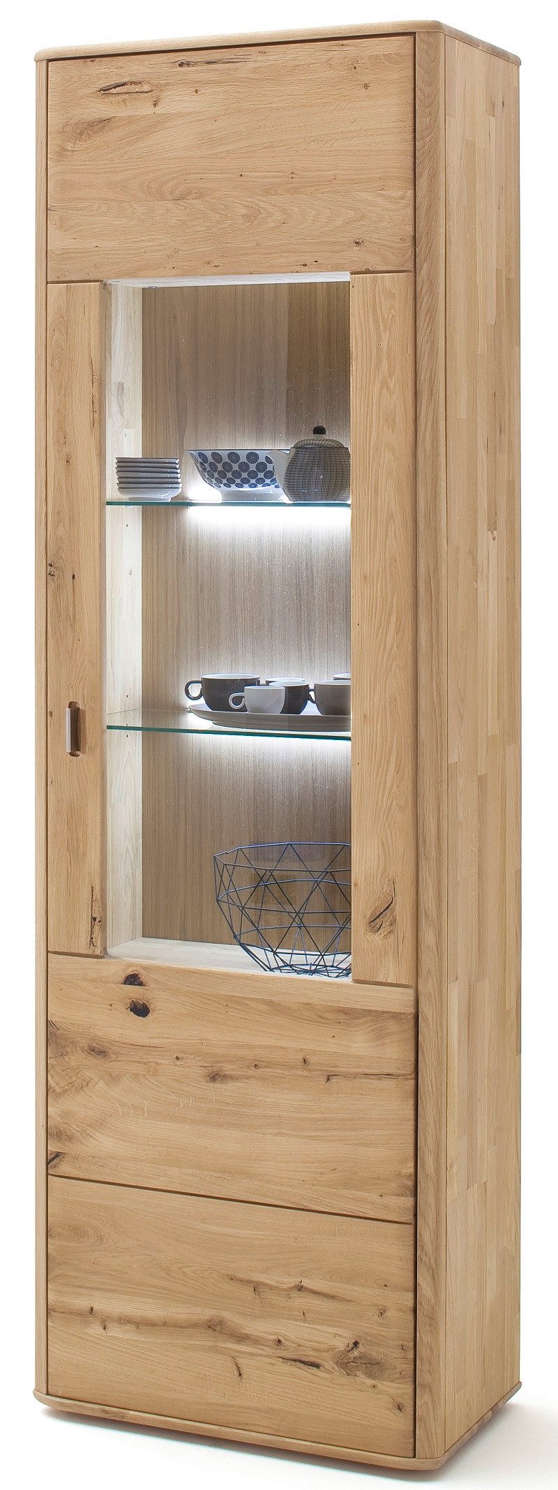 MCA furniture Vitrine Vitrine 2 Ravello, Balkeneiche Bianco, ohne Beleuchtung