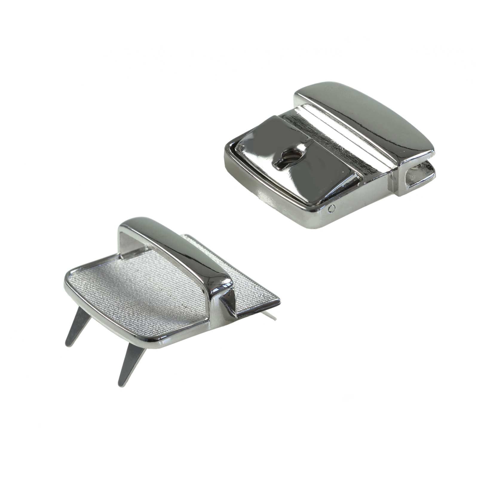 maDDma Metall Mappenschloss Verschluss 42x42mm inkl. Schlüssel, silbern Gurtstecker