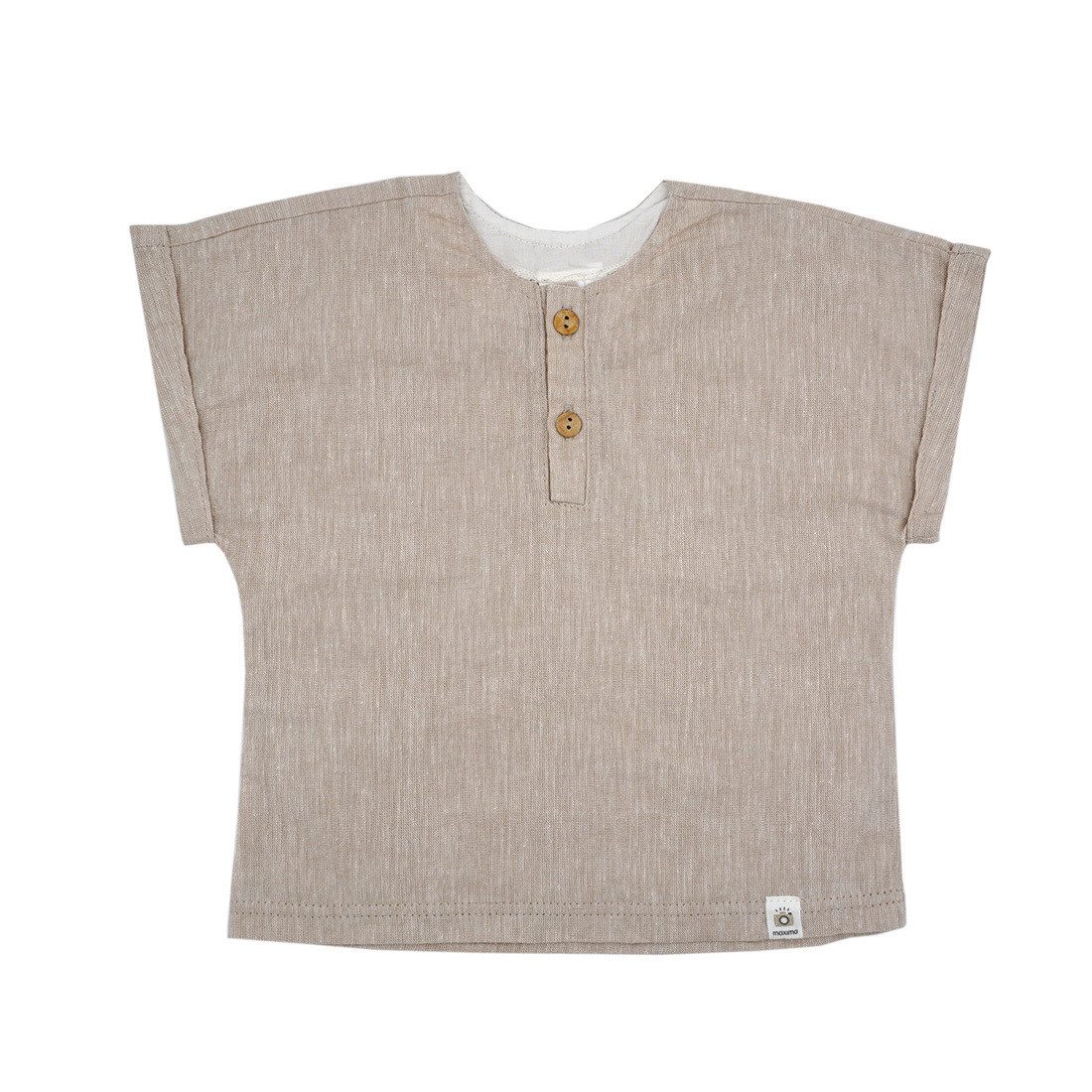 T-Shirt BABY BOY-Hemd kurzer Arm Leinenmischung