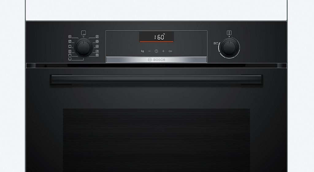 BOSCH Backofen mit Air Fry Versenkknebel und 3D-Heißluft Plus EEK A+ HBG536EB4