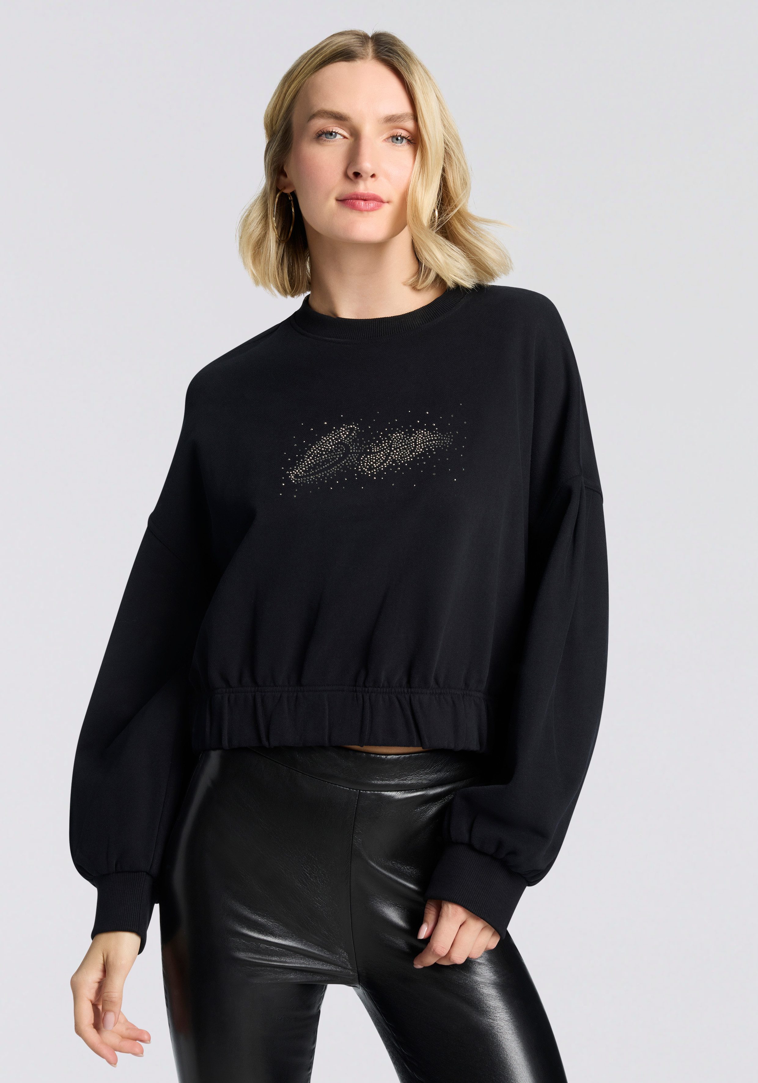 BOSS ORANGE Sweatshirt Easton Premium Damenmode mit Rundhals, Logoapplikation